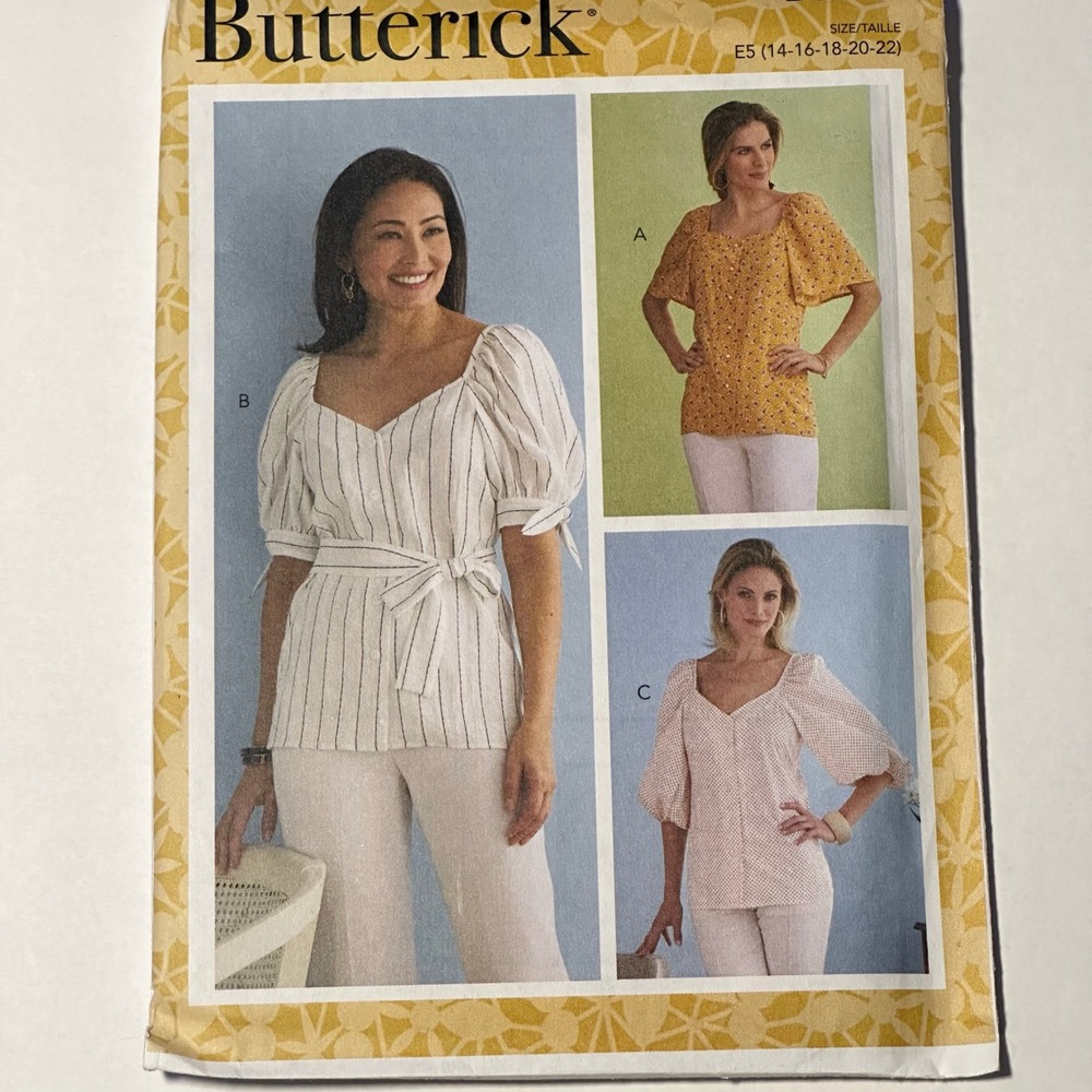 Butterick Sewing Pattern B6733 Misses Top Women E5 (14-16-18-20-22) Uncut